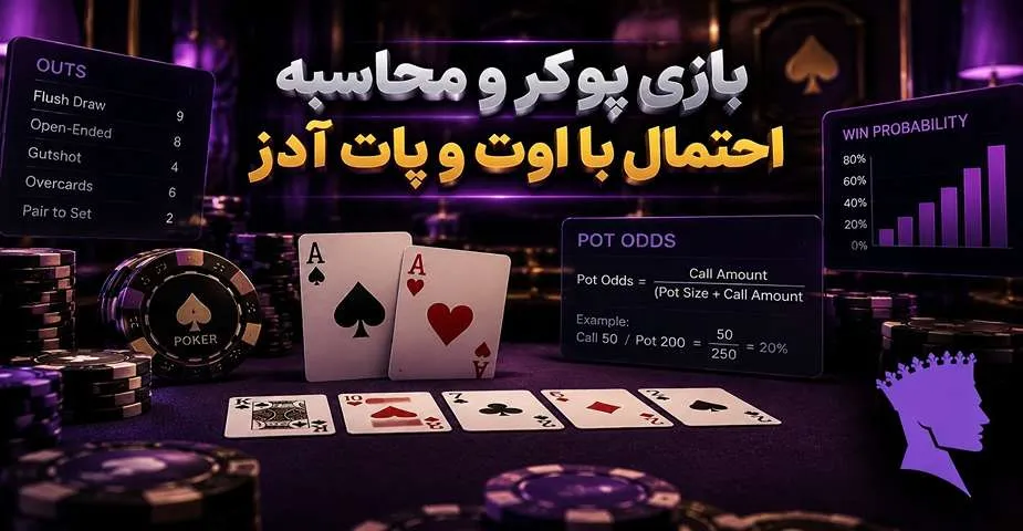 بازی پوکر و محاسبه احتمال با اوت و پات آدز